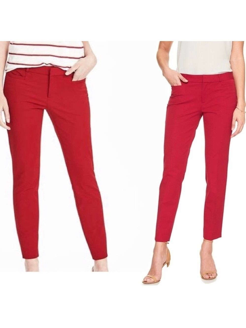 Banana Republic red Sloan ankle pants Sz 6